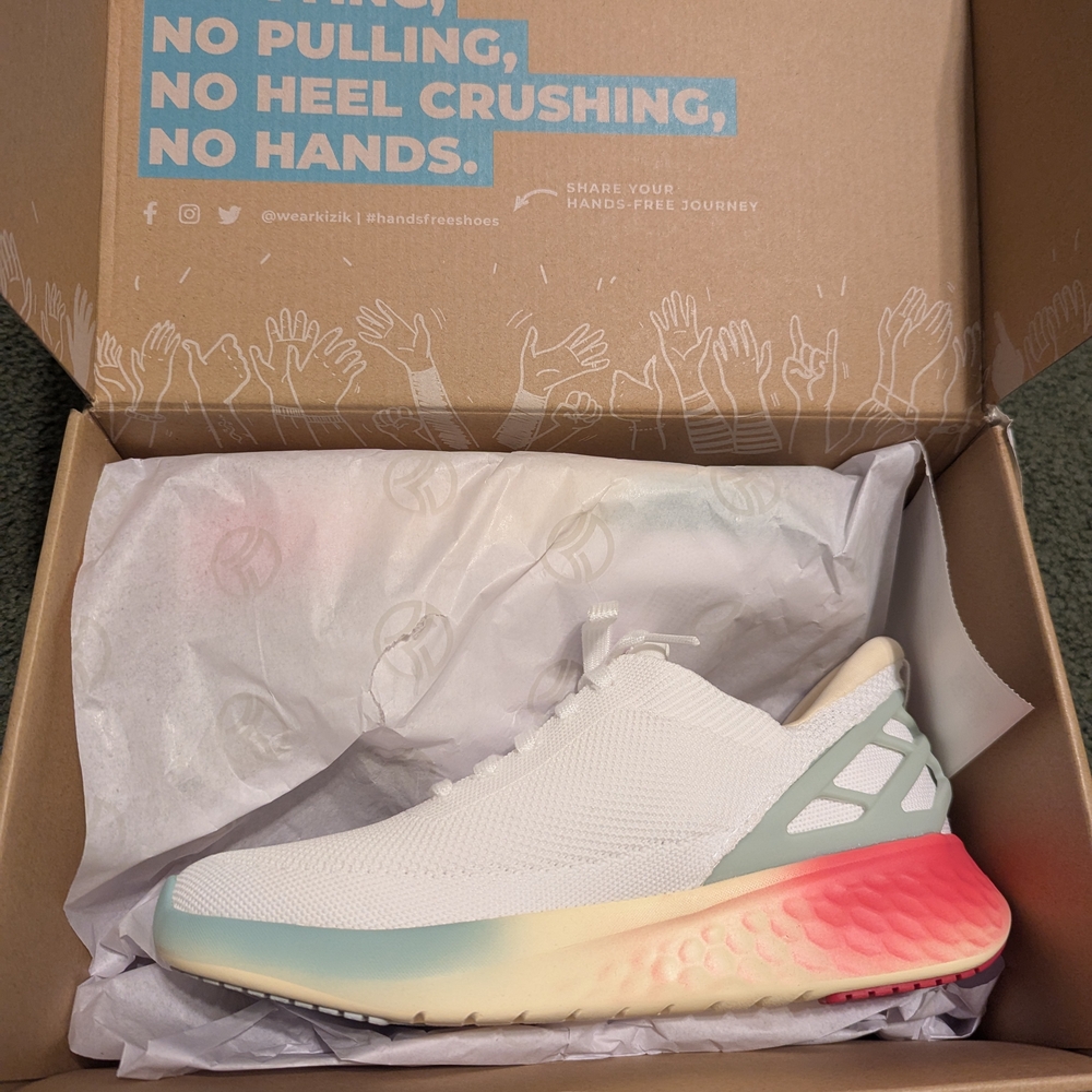 Women's Athletic Shoes in White and Pink